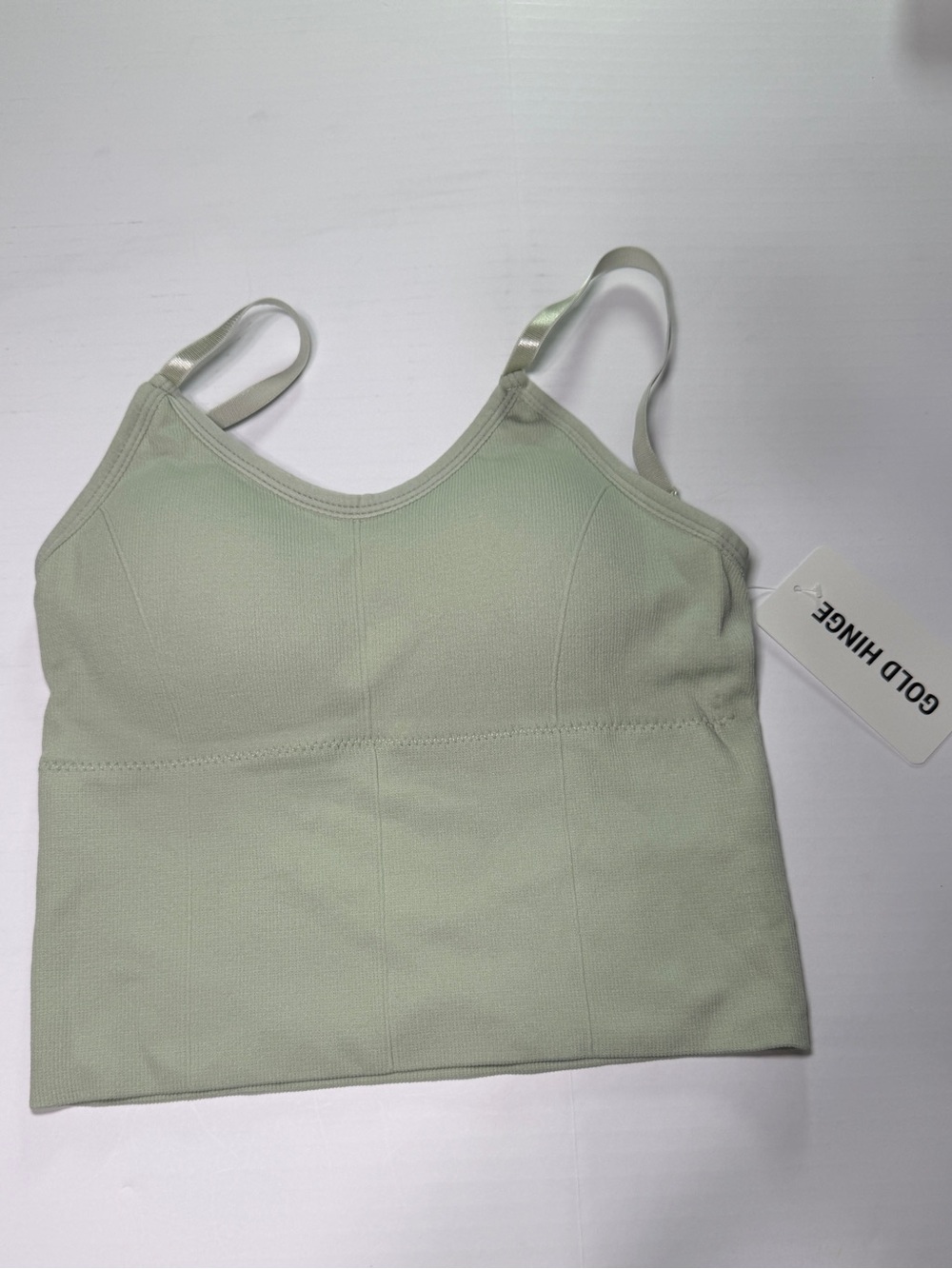 Gold Hinge Seamless Ribbed Bralette Camisole One Size Stretch Crop Tank NWT
